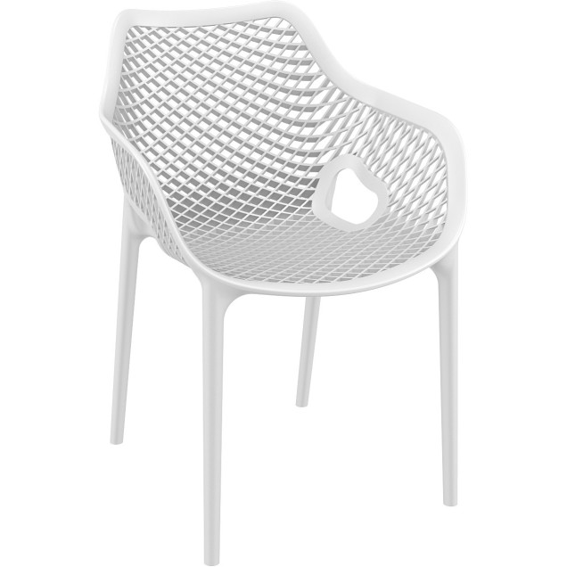 air xl fauteuil polypropylene empilable monobloc renforce style contemporain blanc trois quarts droit