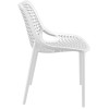 Blanc monobloc chaise exterieur empilable polypropylene air terrasse profil droit