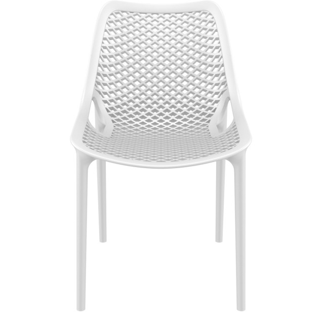 Monobloc polypropylene chaise exterieur air empilable noir terrasse 3/4 droit