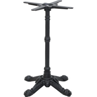 Base da tavolo da bistrot BISTRO 4 in ghisa con 4 gambe decorate, vista frontale, ristorante