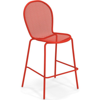 Taburete de bar para exterior RONDA EMU, de acero barnizado