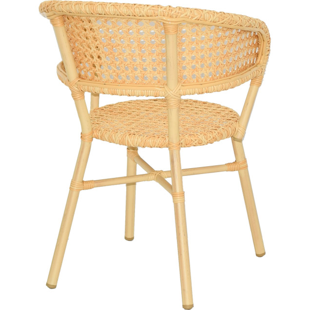 BACHOS Sillón de ratán de aluminio con tejido de nailon