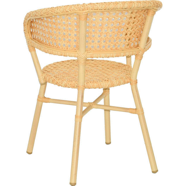 BACHOS Sillón de ratán de aluminio con tejido de nailon