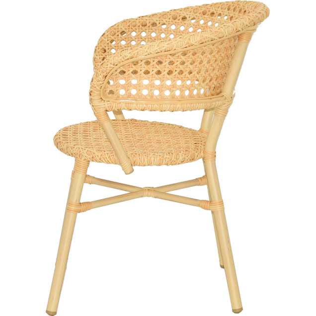 BACHOS Sillón de ratán de aluminio con tejido de nailon