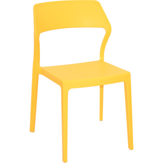 snow chaise polypropylene exterieur monobloc empilable jaune trois quarts droit