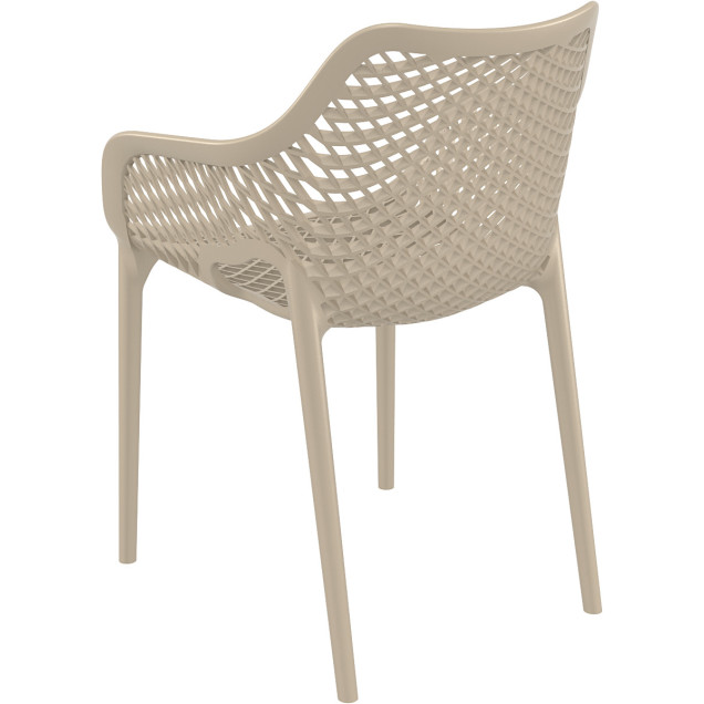 air xl fauteuil polypropylene empilable monobloc renforce style contemporain blanc trois quarts droit
