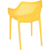 Fauteuil style contemporain Air XL jaune polypropylene empilable monobloc renforce trois quarts arriere gauche