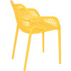 Fauteuil empilable polypropylene monobloc renforce style contemporain Air XL jaune trois quarts arriere droit