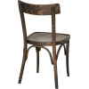 Chaise style bistrot Valennes en bois courbe hêtre avec finition brown oil trois quarts arriere droit
