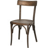 Chaise style bistrot en bois courbe hêtre Valennes avec finition brown oil trois quarts gauche