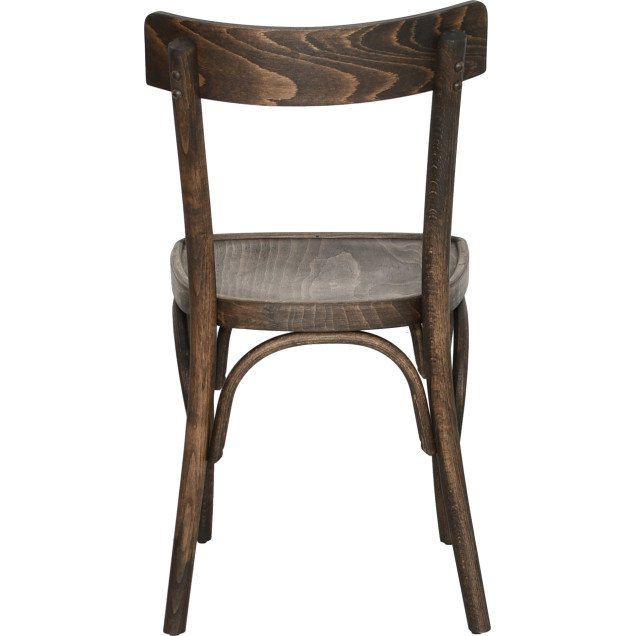 Chaise Valennes style bistrot en bois courbe hêtre avec finition brown oil trois quarts droit