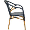 fauteuil bachy aluminium empilable rotin bistrot exterieur bleu 3/4 droit