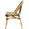 nylon empilable chaise bistrot aluminium rotin tressage noir or profil gauche