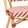 bistrot rattan weave stackable aluminum nylon chair burgundy ivory zoom