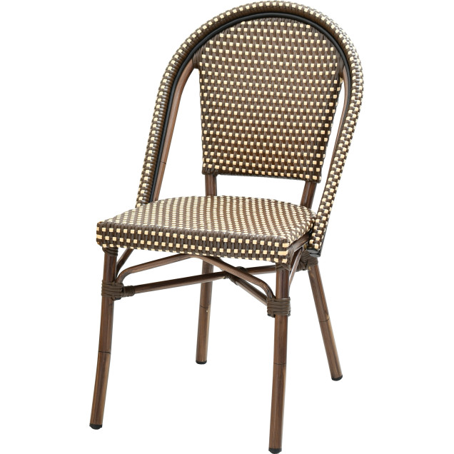 Sedia da giardino Clermont in alluminio nero con intreccio in nylon