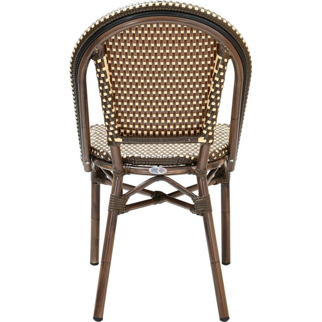 Sedia da giardino Clermont in alluminio nero con intreccio in nylon