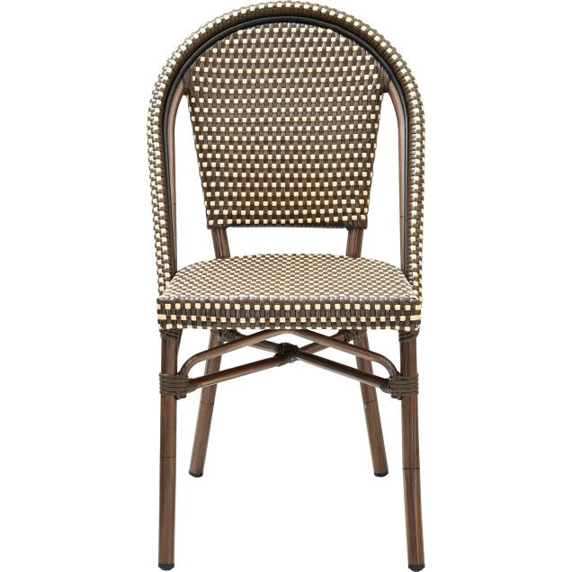 Sedia da giardino Clermont in alluminio nero con intreccio in nylon