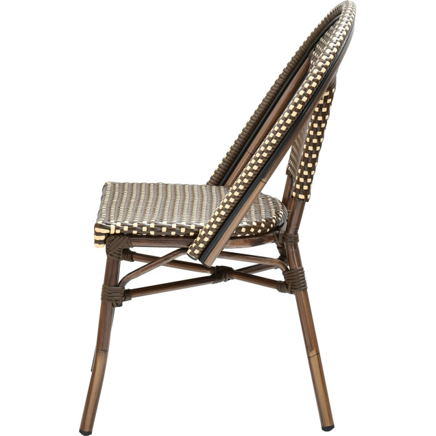Sedia da giardino Clermont in alluminio nero con intreccio in nylon