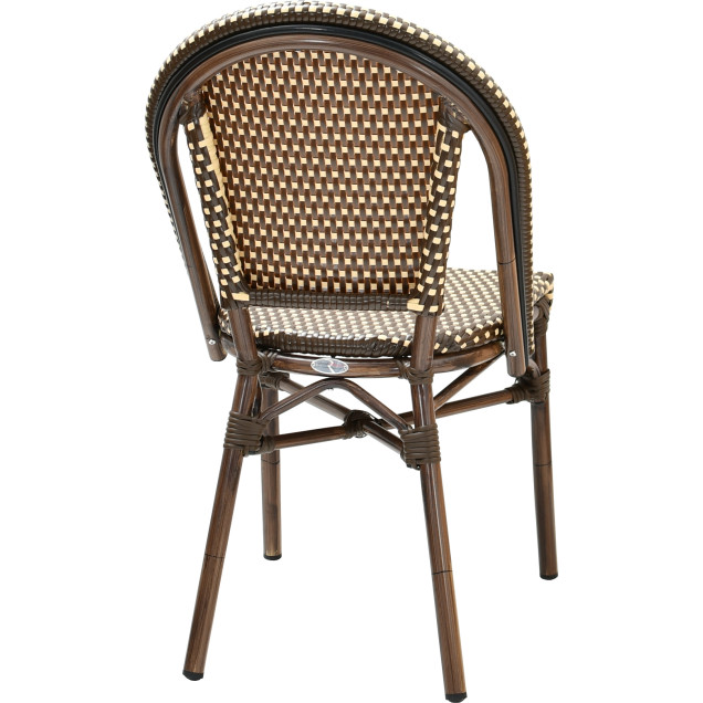 Sedia da giardino Clermont in alluminio nero con intreccio in nylon