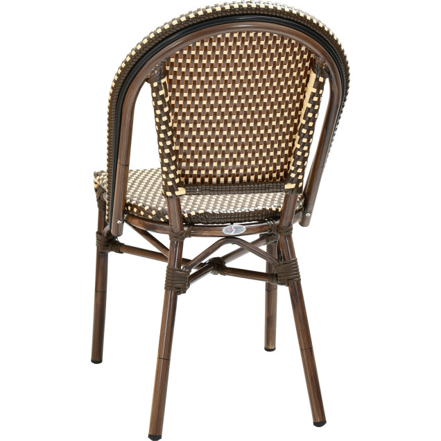 Sedia da giardino Clermont in alluminio nero con intreccio in nylon
