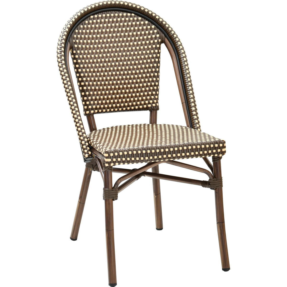 Sedia da giardino Clermont in alluminio nero con intreccio in nylon