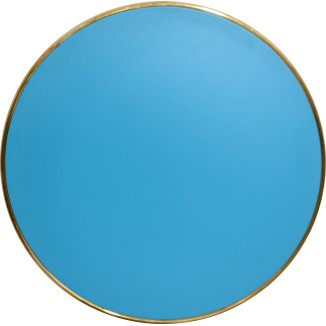 Piano per tavolo laminato sagomato contemporaneo con anello in ottone Lambesc faccia Turquaz