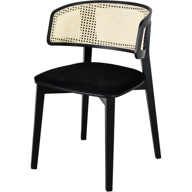 Fauteuil SANCY hêtre massif assise garnie dossier cannage rotin 