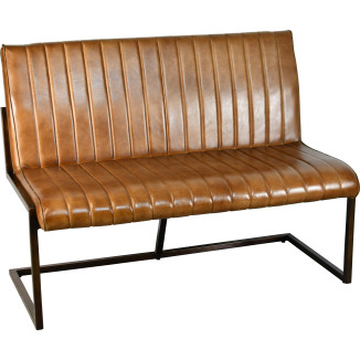 Bench seat FAVARS-120 restaurant table, steel and leather, 120 cm