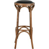 Taburete de bar Pamiers de madera de haya curvada con asiento de PU negro