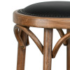 Taburete de bar Pamiers de madera de haya curvada con asiento de PU negro