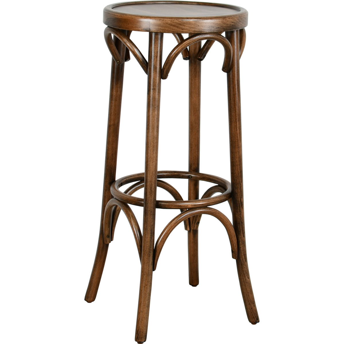 Villefort-barkruk van gebogen beukenhout in vintage-kleur
