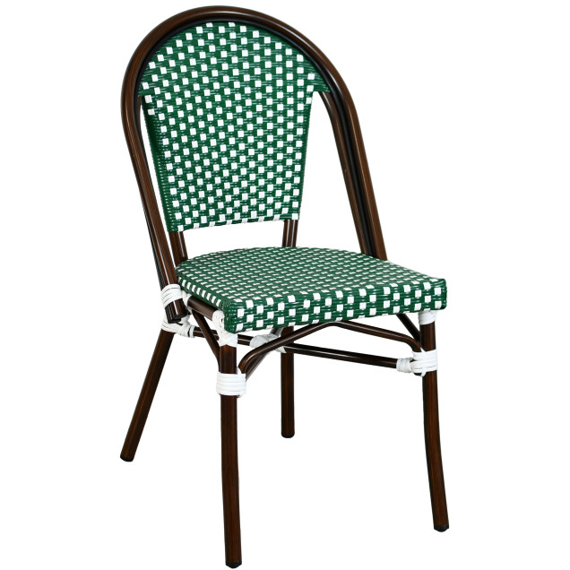 CHATILLON bistrostoel voor op het terras, aluminium, rotan, nylon vlechtwerk