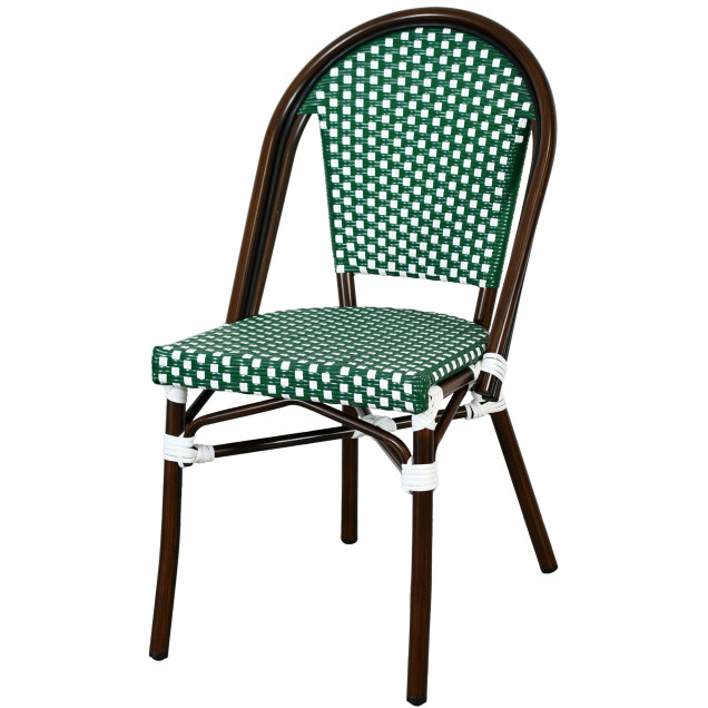 CHATILLON Patio Bistro Chair, Aluminum with Nylon-Woven Rattan
