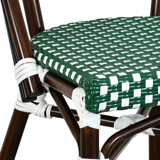 CHATILLON bistrostoel voor op het terras, aluminium, rotan, nylon vlechtwerk