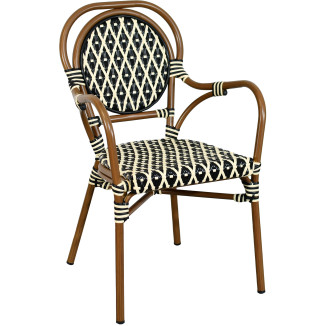 DERCY aluminium rotan fauteuil met nylon vlechtwerk