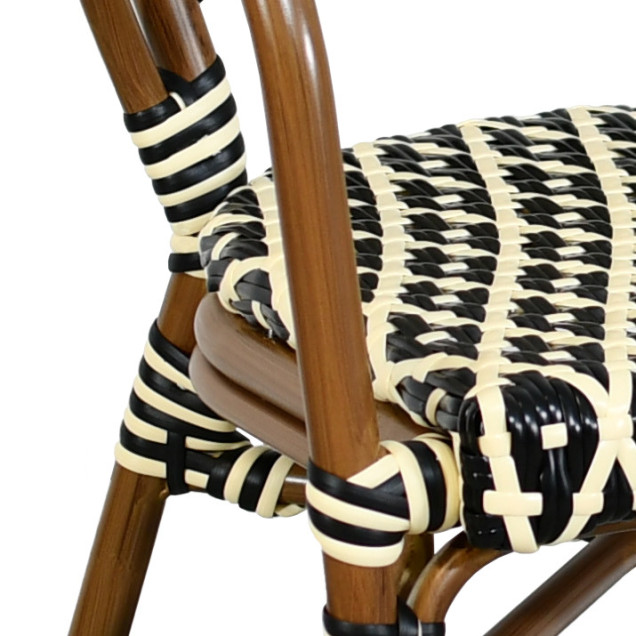 DERCY, poltrona in rattan di alluminio con intreccio in nylon