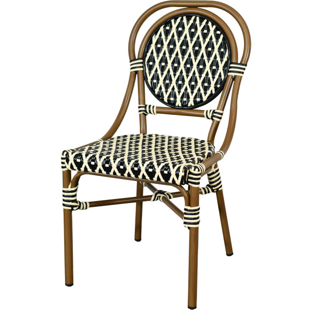 Chaise terrasse DERCY aluminium rotin empilable