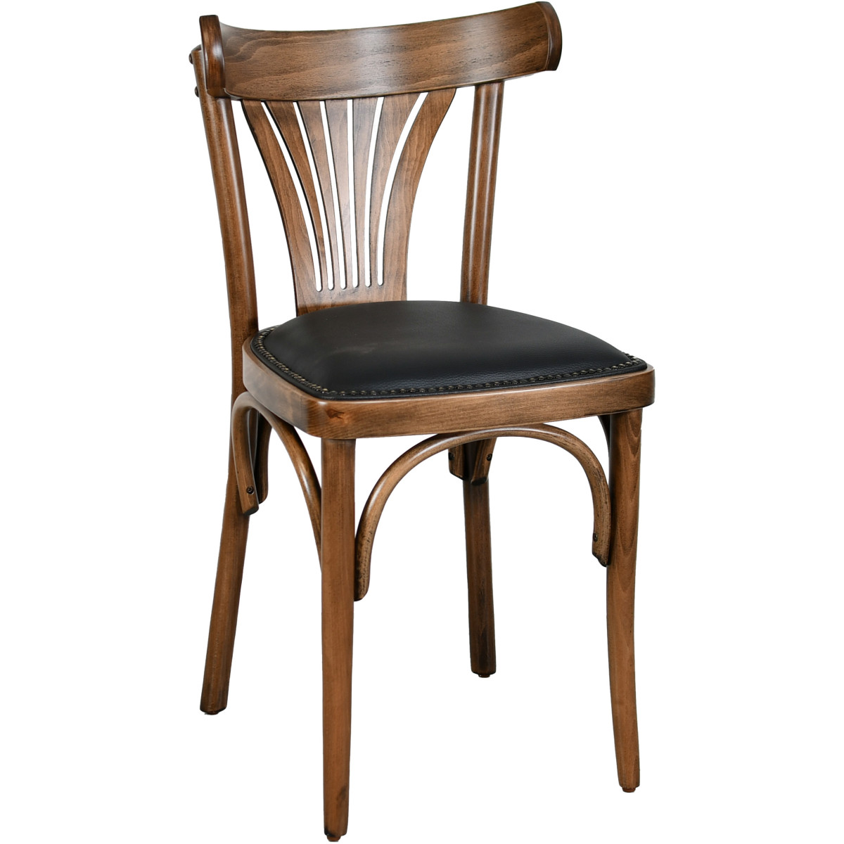 Parisot-GC Bistro Chair, bent beech wood with black PU seat