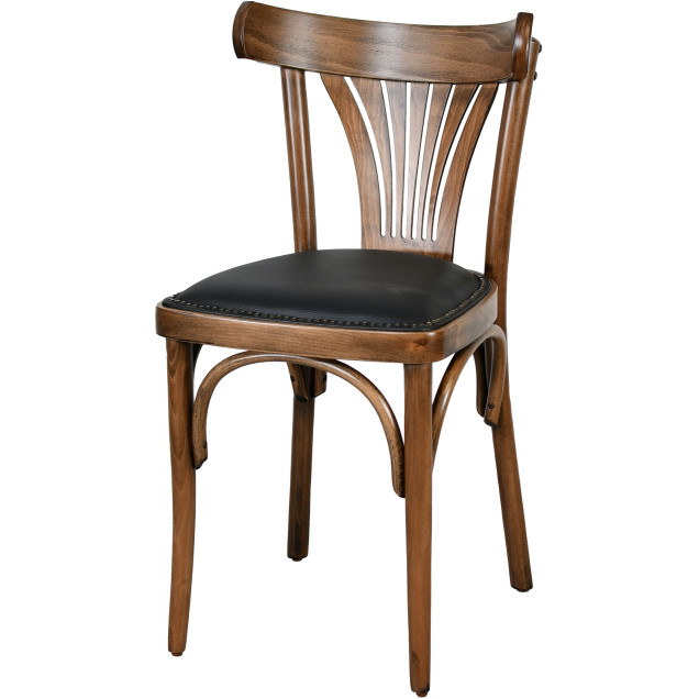 Parisot-GC Bistro Chair, bent beech wood with black PU seat