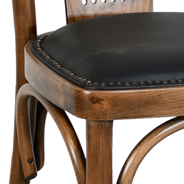 Parisot-GC Bistro Chair, bent beech wood with black PU seat