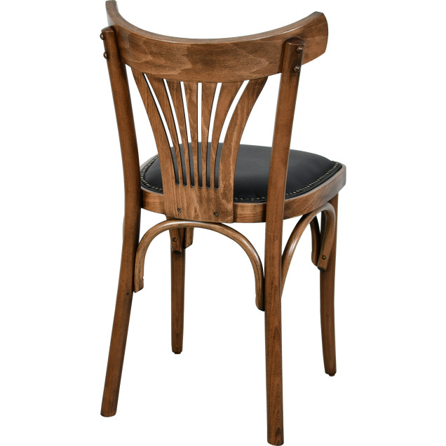 Parisot-GC Bistro Chair, bent beech wood with black PU seat