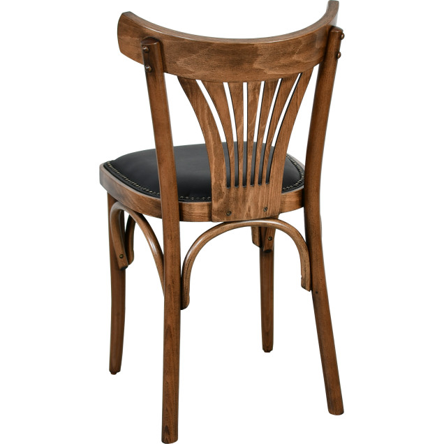 Parisot-GC Bistro Chair, bent beech wood with black PU seat