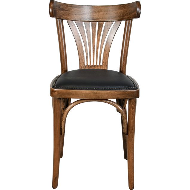Parisot-GC Bistro Chair, bent beech wood with black PU seat