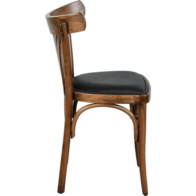 Parisot-GC Bistro Chair, bent beech wood with black PU seat
