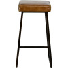 Damazan Bar Stool, Metal and Camel Leather, Seat Height 74 cm