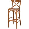 CROSS Bistro Bar Stool, Curved Beech Wood with Cross-Back Design