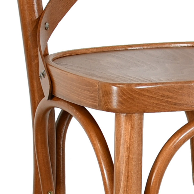 CROSS Bistro Bar Stool, Curved Beech Wood with Cross-Back Design