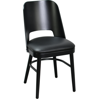 Silla de comedor DEBIRA de haya maciza con asiento tapizado