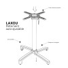 Piétement terrasse LAXOU aluminium auto-ajustable 4 branches