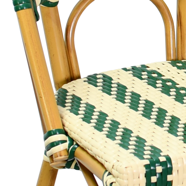 Sedia da giardino Arzano in alluminio, rattan e nylon, verde e beige